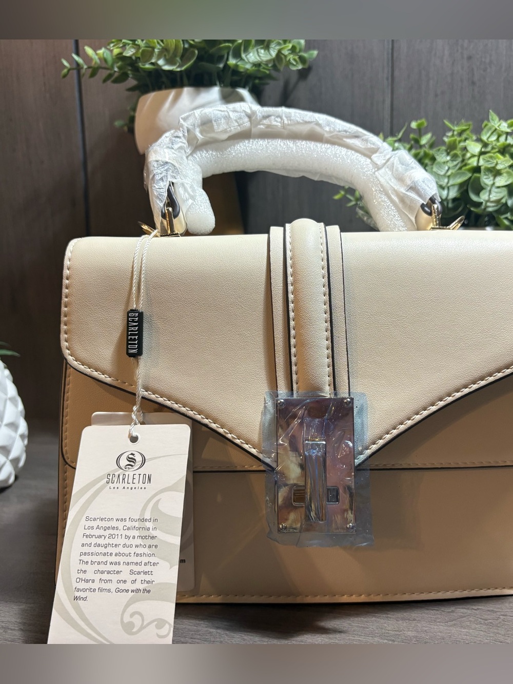 Scarleton Cream Structured Top-Handle Satchel - Picture 6 of 6